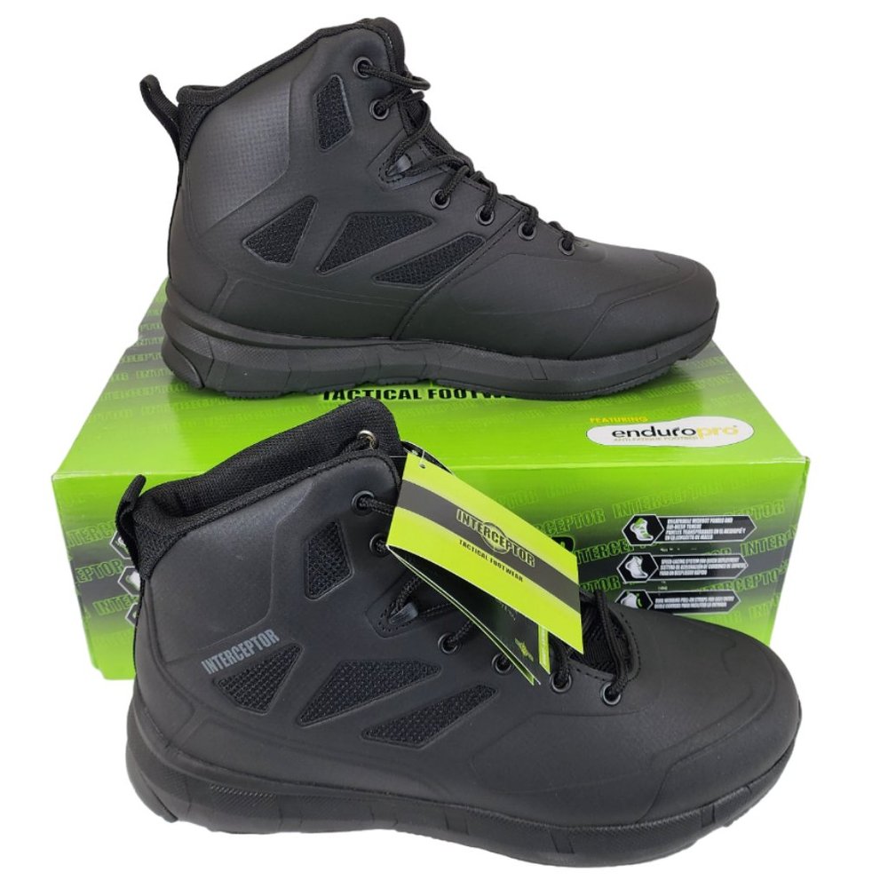 Men's Interceptor Wyatt Black Tactical Boot 6" Soft Toe EnduroPro Anti-Fatigue